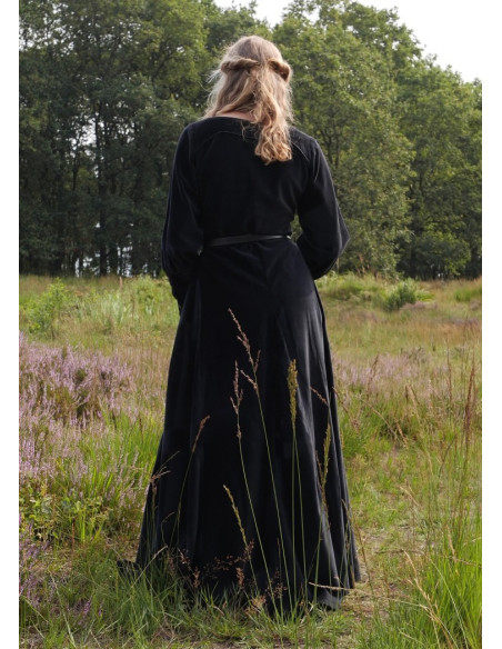 Abito medievale Elizabeth, velluto nero