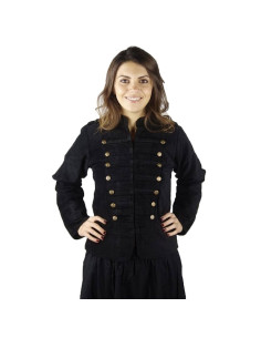 Giacca da pirata Capitan Emilia, nera