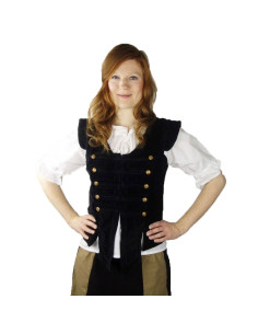 Gilet da pirata Captain Adaliz, nero
