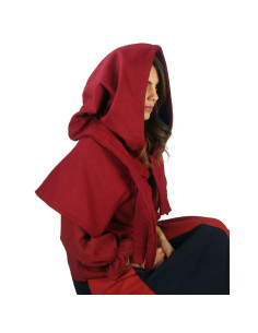 Gugel medievale di lana modello di Anita, rosso