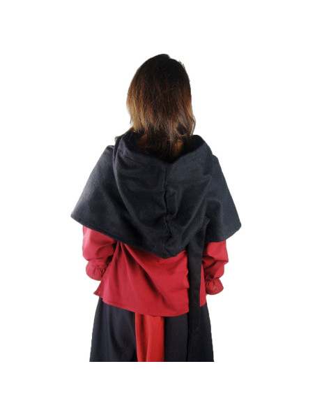 Gugel lana medievale modello Anita, nero