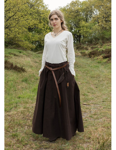 Gonna lunga medievale marrone scuro