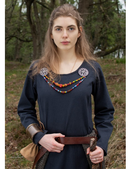 Abito lungo vichingo Afra, blu scuro