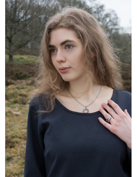 Abito lungo vichingo Afra, blu scuro