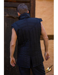 Gambeson guerriero medievale senza maniche, nero 2