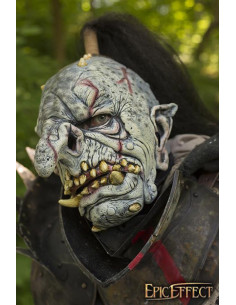 Maschera Troll grigia con capelli, Latex