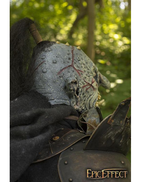 Maschera Troll grigia con capelli, Latex