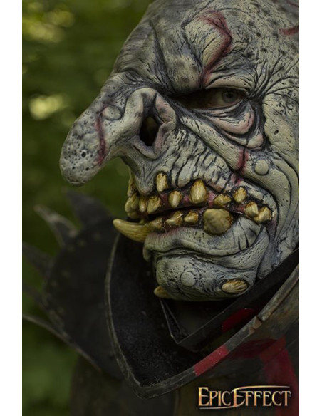 Maschera Troll grigia con capelli, Latex