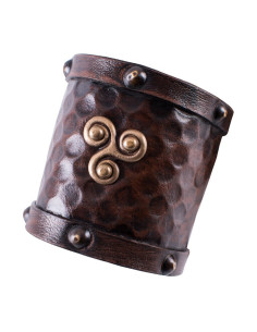 Bracciale in pelle vichinga con Trisquel