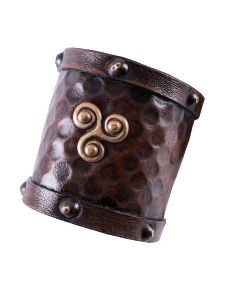 Bracciale in pelle vichinga con Trisquel
