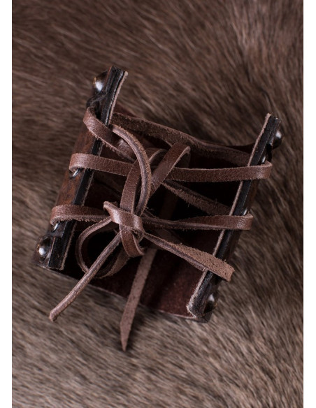Bracciale in pelle vichinga con Trisquel