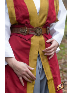 Cintura Samurai giapponese Beruto, rossa e marrone 2