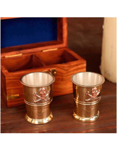 Set bicchieri Captain Pirate con scatola in legno