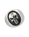 Anello Skull in acciaio con finitura rustica