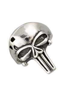 Anello teschio semplice in acciaio con finitura rustica