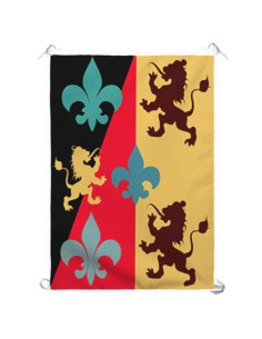 Stendardo Medievale Leone-Fleur de Lis (70x100 cm.)