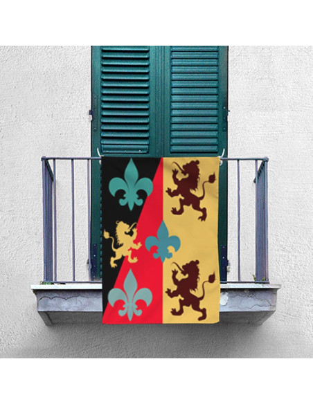 Stendardo Medievale Leone-Fleur de...