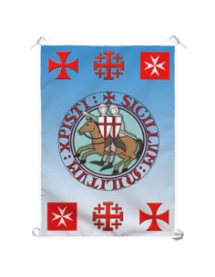 Stendardo Medievale Cavalieri e Croci Templari (70x100 cm.)
