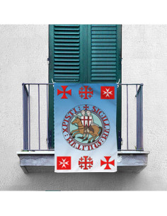 Stendardo Medievale Cavalieri e Croci Templari (70x100 cm.) 2