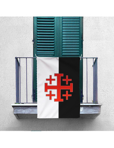 Stendardo con Croce Santo Sepolcro Ordine di Gerusalemme (70x100 cm.)