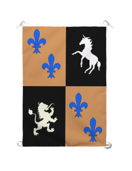 Stendardo Medievale Unicorni-Fleur de...