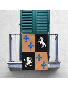 Stendardo Medievale Unicorni-Fleur de Lis (70x100 cm.) 2