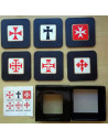 Collezione 6 Sottobicchieri con Croci Templari