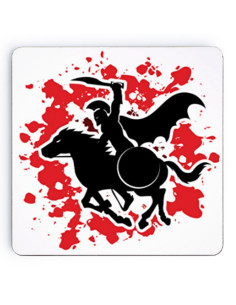 Sottobicchiere in legno Spartan Warrior, 9 cm.