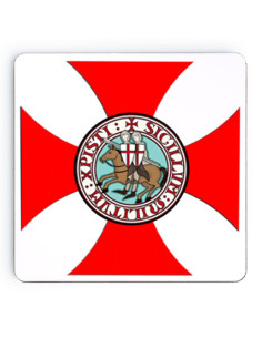 Cavalieri Templari sottobicchiere in legno, 9 cm.