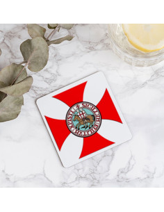 Cavalieri Templari sottobicchiere in legno, 9 cm. 2