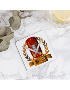 Legioni romane SPQR sottobicchiere in legno, 9 cm. 2