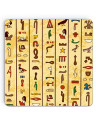Sottobicchieri in legno geroglifici egiziani, 9 cm.