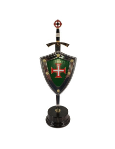Set Calcio Croce Templare, tagliacarte con scudo e supporto