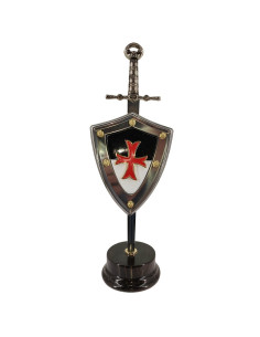 Set templare, tagliacarte con scudo e supporto