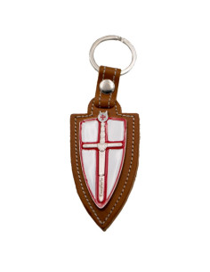 Portachiavi in pelle marrone e ottone Spada dei Templari
