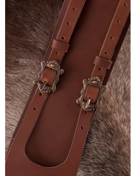 Cintura pirata in pelle con due fibbie