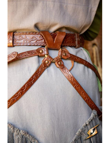 Cintura Elven Fantastic in pelle marrone