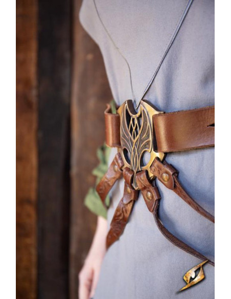 Cintura Elven Fantastic in pelle marrone