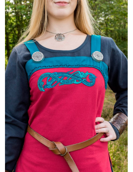 Abito grembiule rosso vichingo Hilja...