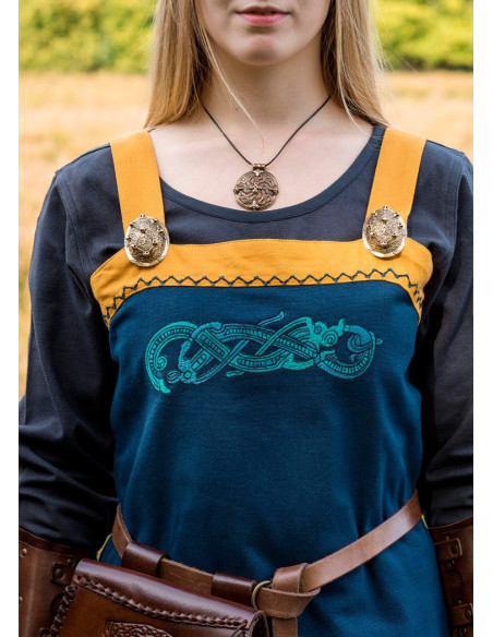 Abito grembiule blu Viking Hilja con...