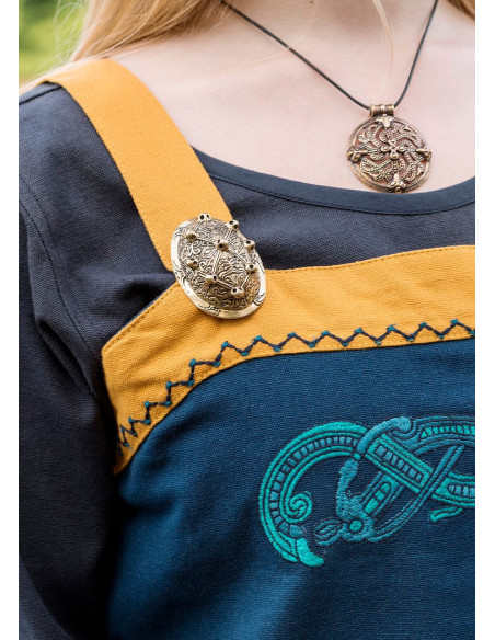 Abito grembiule blu Viking Hilja con...