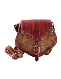 Borsa vichinga in tela e pelle
