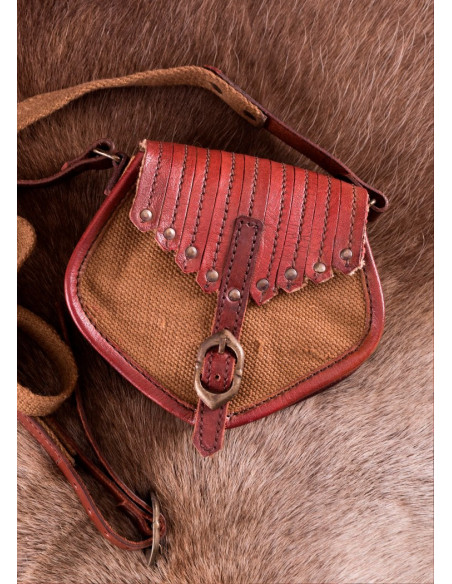 Borsa vichinga in tela e pelle