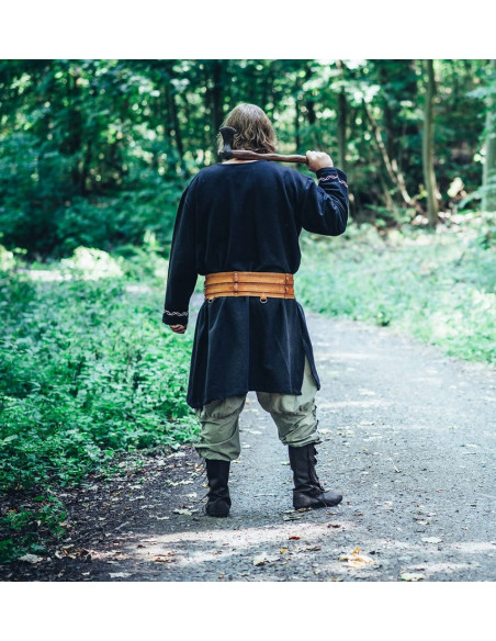 Tunica vichinga con ricamo Freki, nera