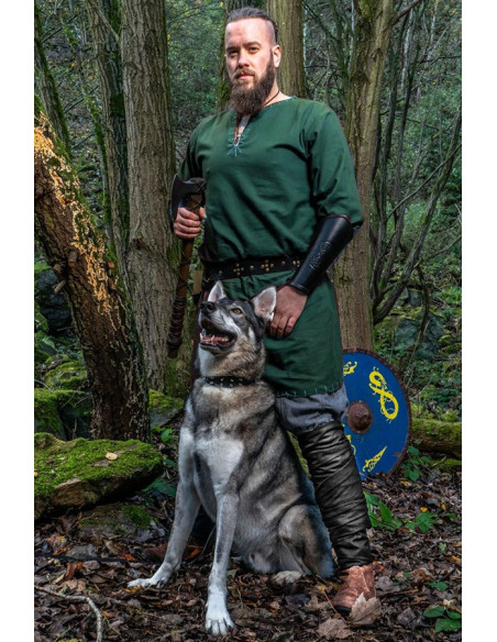 Tunica vichinga con ricamo Erwin, verde