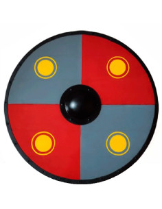 Scudo da combattimento vichingo, rosso-blu