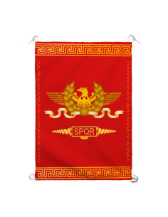 Stendardo Legione Romana SPQR, fondo rosso (70x100 cm.)