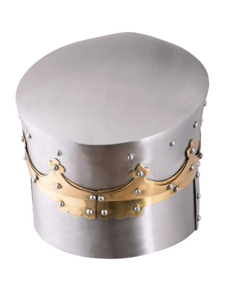 Elmo crociato con finiture in ottone,...