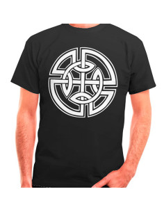 T-shirt nera con nodi celtici, manica corta