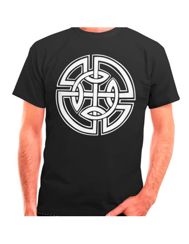 T-shirt nera con nodi celtici, manica corta